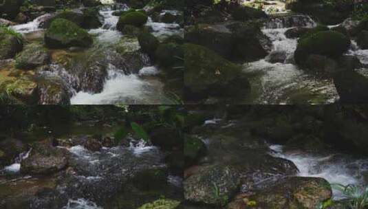 山涧自然小溪流水山泉水高清在线视频素材下载