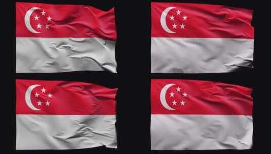 新加坡国旗2K高清在线视频素材下载