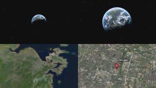 宁波城市从太空到地球高清在线视频素材下载
