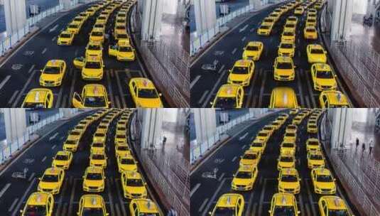 重庆出租车 交通运输 出行 出租车排队 街道高清在线视频素材下载