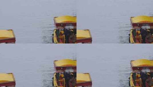 北海公园游客划船泛舟高清在线视频素材下载