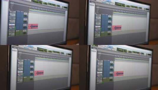 专业录音棚电脑显示器上显示的音频编辑软件高清在线视频素材下载
