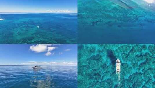 深海航行大海远航游艇孤岛海岸线出海高清在线视频素材下载