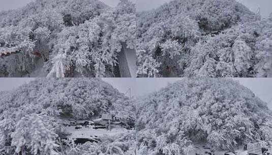 河南老君山冬季雪后云海大气航拍高清在线视频素材下载