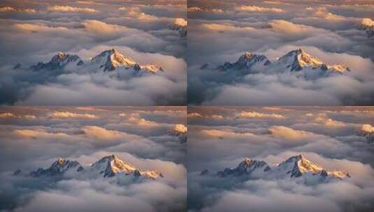 雪山云海壮丽景观高清在线视频素材下载