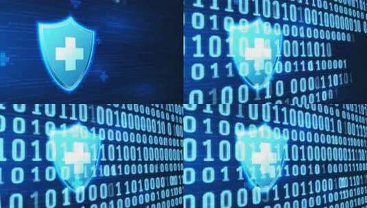 医疗网络安全盾牌素材高清在线视频素材下载