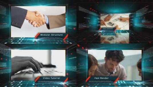 科技感企业图文过渡幻灯片AE模板高清AE视频素材下载