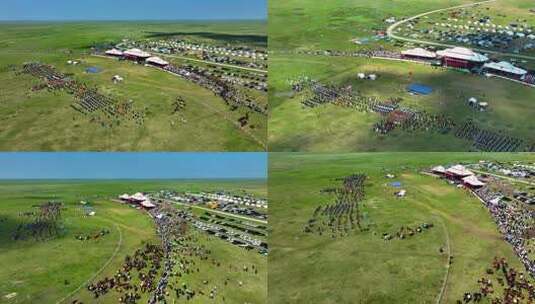 草原那达慕开幕式会场高清在线视频素材下载