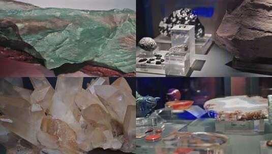 宝石展 宝石原石饰品摆件 国家地质博物馆高清在线视频素材下载