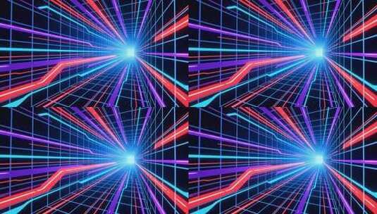 科技线条穿梭网格4K高清在线视频素材下载