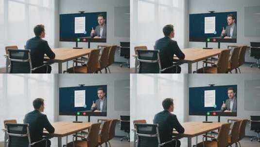 商务人士会议室视频会议高清在线视频素材下载