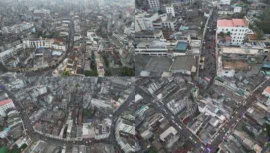 海南海口骑楼老街老城区城市街道航拍高清在线视频素材下载