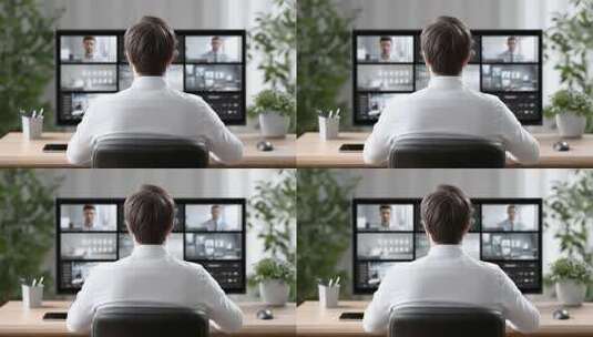 远程视频会议沟通协作数字化办公高清在线视频素材下载