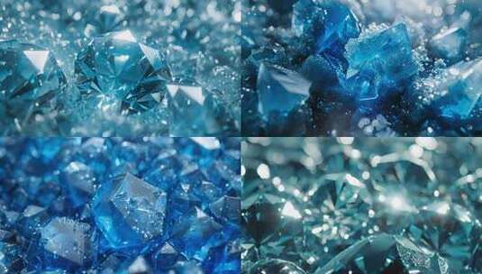蓝色钻石微距特写画面高清在线视频素材下载