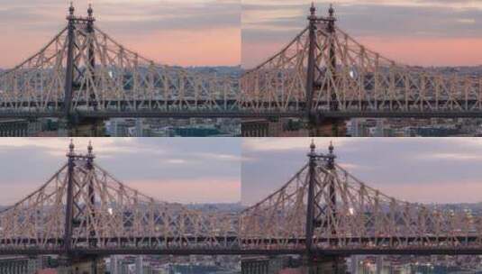 纽约大桥繁忙的车流量高清在线视频素材下载
