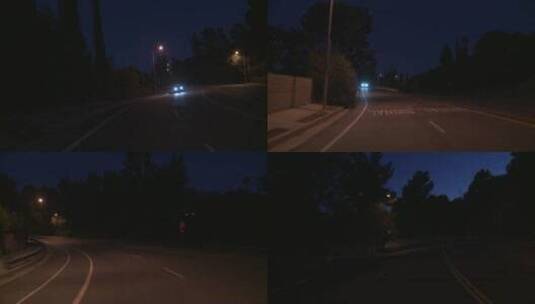 夜晚沿着街道行驶高清在线视频素材下载