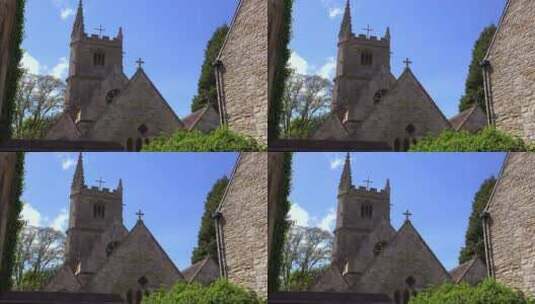 小教堂的户外景观高清在线视频素材下载