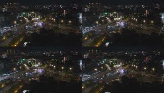 航拍江西赣州城市夜景交通高清在线视频素材下载