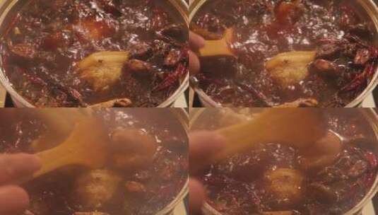 锅中加各种肉类制作一锅卤味高清在线视频素材下载