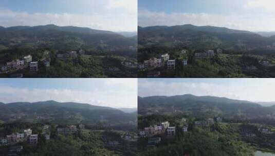 航拍大山山村风景4K实拍视频高清在线视频素材下载