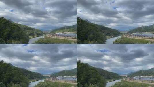 蒜溪公园风景风电4K实拍视频高清在线视频素材下载