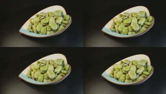 绿色有机食材大胡豆蚕豆高清在线视频素材下载