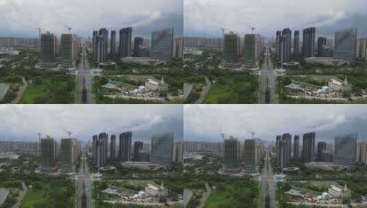 航拍福建漳州城市高楼城市建设高清在线视频素材下载