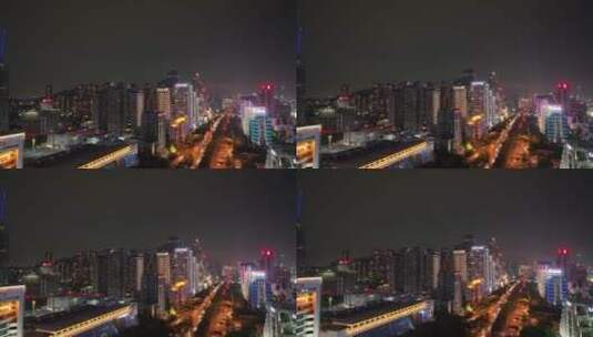 深圳 深圳夜景 夜景 航拍 科技园高清在线视频素材下载