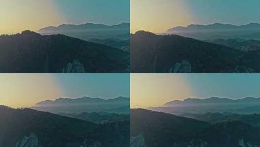 航拍4k建德山区风景湖面清晨薄雾生态旅游高清在线视频素材下载