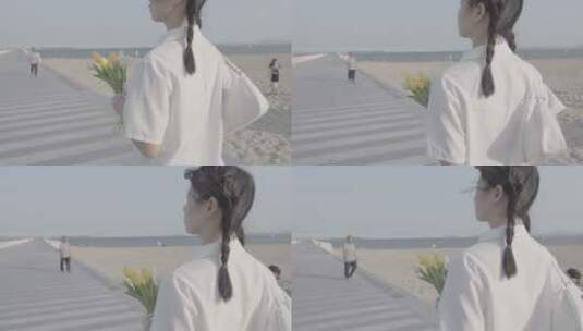 海边女生 走路镜头 泰国校服jk高清在线视频素材下载