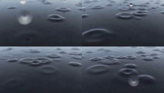 抽象雨滴水滴滴落水面生成涟漪创意动态视频高清在线视频素材下载