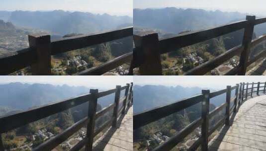 旅游恩施大峡谷绝壁栈道风景高清在线视频素材下载