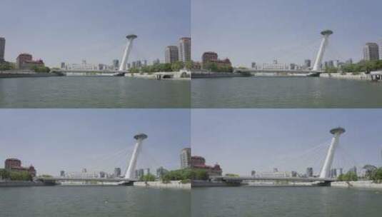 李公楼桥 天津站航拍、海河、火车站高清在线视频素材下载