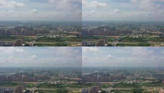 航拍南宁邕宁区城市风光高清在线视频素材下载