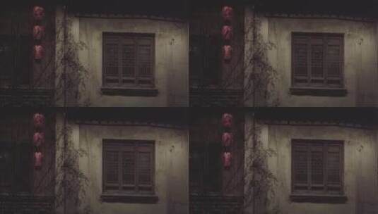 【空镜】4K夜景-江南建筑古镇街景灯笼- log高清在线视频素材下载