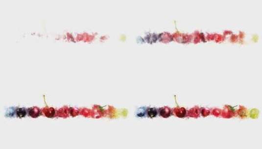 十种浆果的水彩外观高清在线视频素材下载
