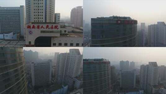 湖南省人民医院天心阁院区航拍高清在线视频素材下载