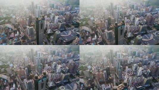 深圳市区现代城市天际线和都市风光航拍高清在线视频素材下载