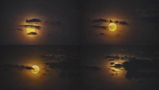 十五月亮  穿过云层高清在线视频素材下载