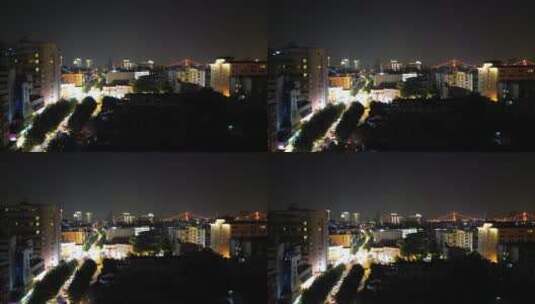 湖北武汉城市夜幕降临航拍高清在线视频素材下载