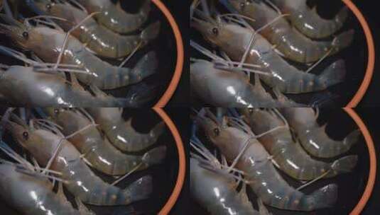 大头虾罗氏虾海鲜水产美食高清在线视频素材下载