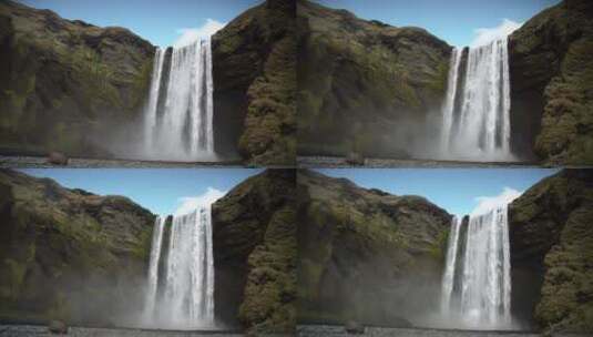 冰岛的斯科加佛斯瀑布高清在线视频素材下载