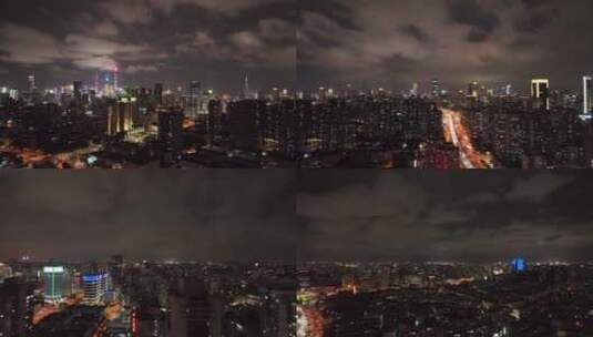 上海夜景定点旋转航拍高清在线视频素材下载