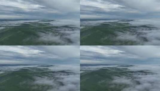 航拍呼伦贝尔山川云海黎明高清在线视频素材下载