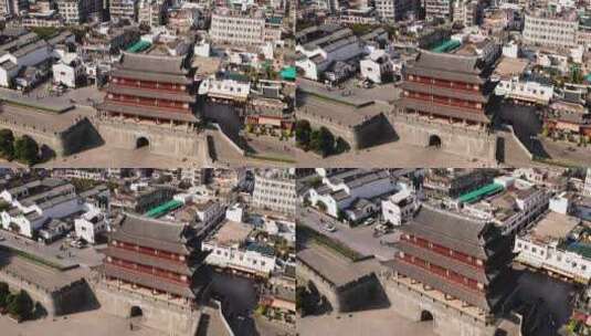 广东潮州古城及广济楼航拍高清在线视频素材下载