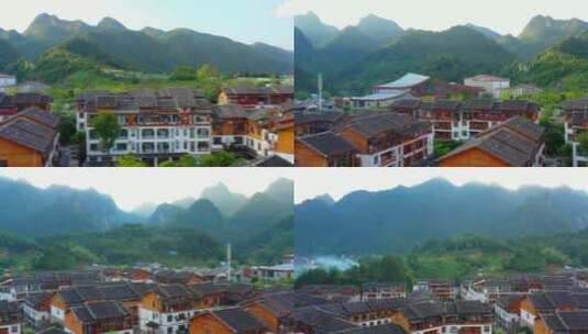 贵州荔波县小七孔景区风情小镇高清在线视频素材下载
