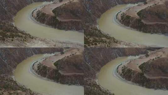 航拍西藏那曲怒江第一湾高清在线视频素材下载