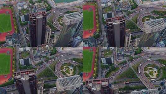 香港城市道路车流航拍视频高清在线视频素材下载