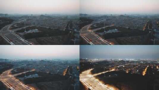 义乌城市幕色夜景风光延时短片高清在线视频素材下载