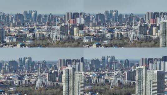 哈尔滨城市工业化航拍高清在线视频素材下载